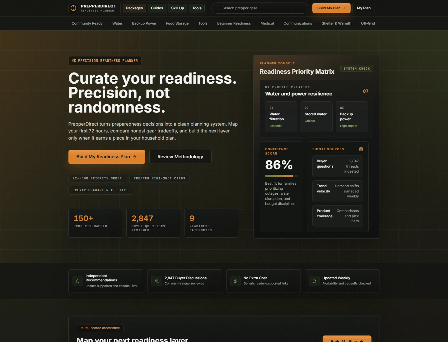 Prepper Direct live site screenshot